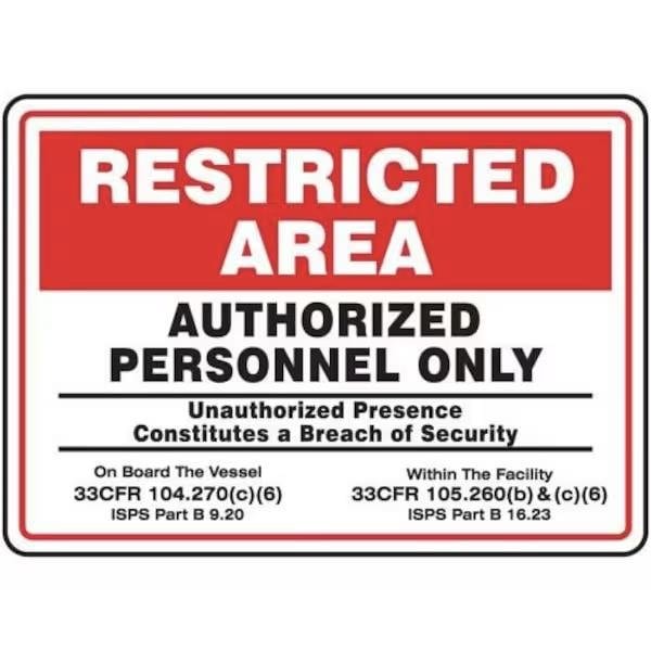 Accuform RESTRICTED AREA SAFETY SIGN AUTHORIZED MASE927XP - main